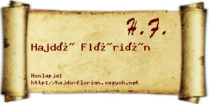 Hajdú Flórián névjegykártya